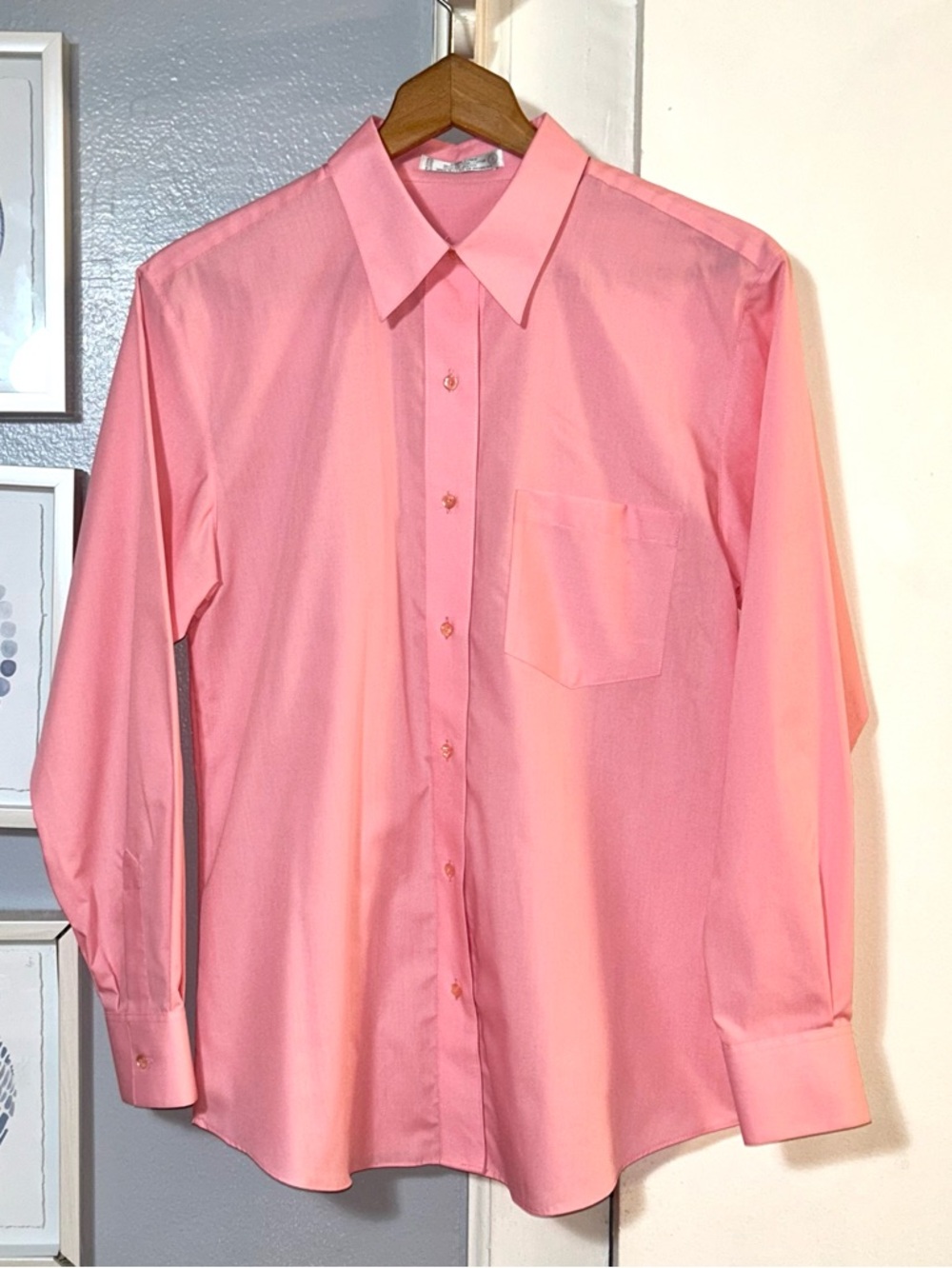 Foxcroft Wrinkle Free Pink Long Sleeve Button Up Women's Shirt Size 8